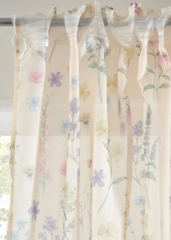 Cortina con estampado floral (2 unidades)