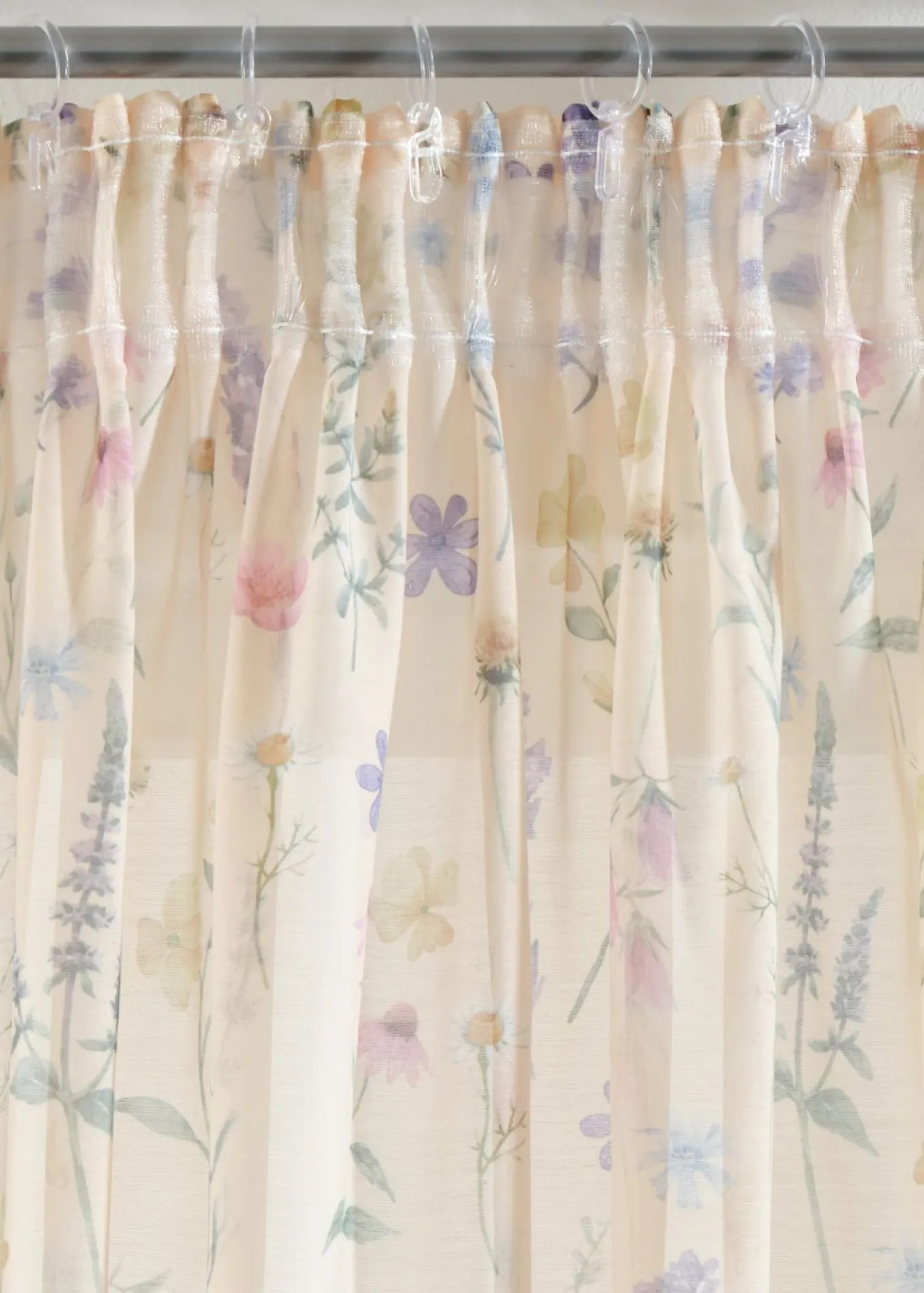 Cortina con estampado floral (2 unidades)