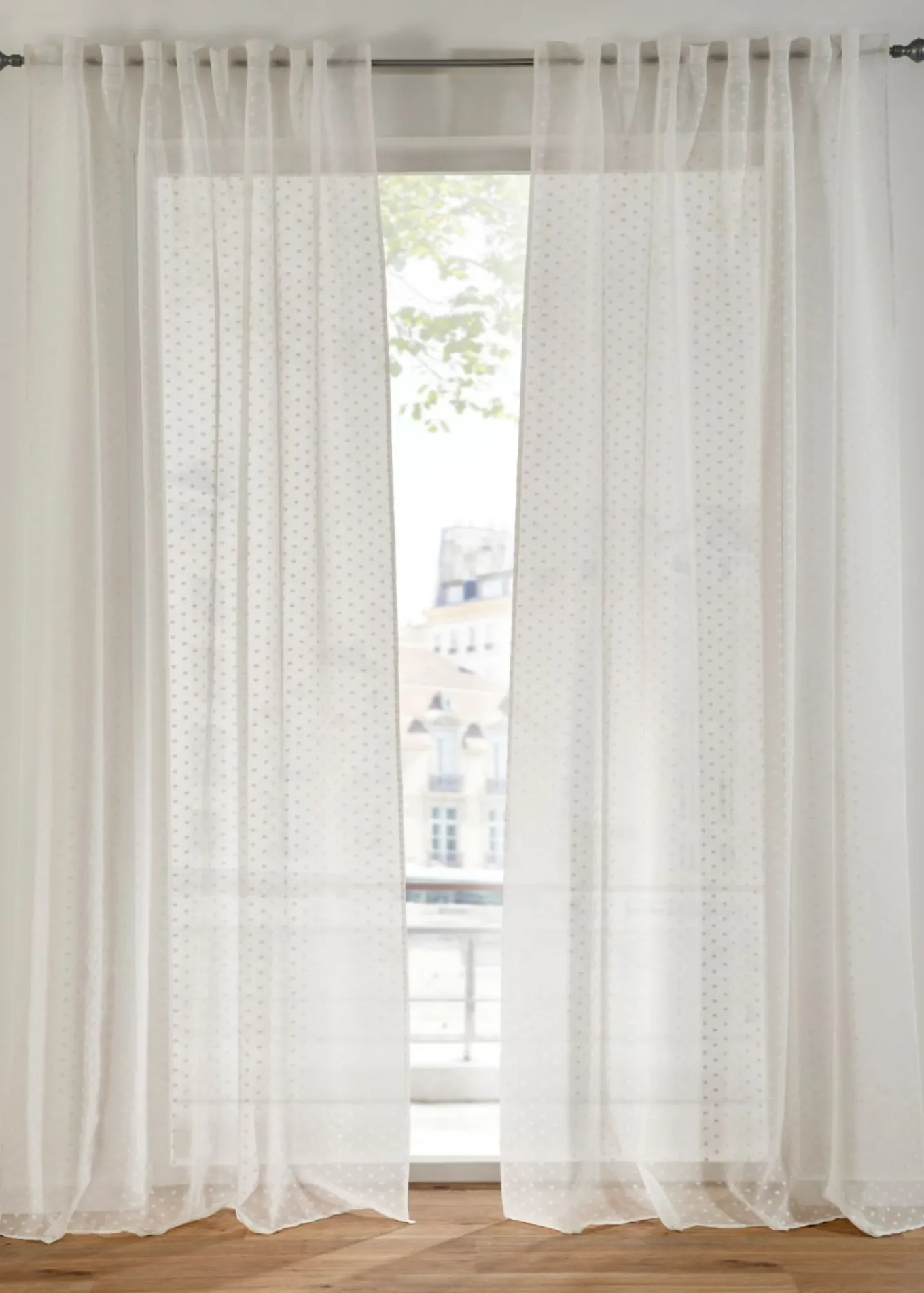 Cortina con lunares de jacquard (1 unidad)