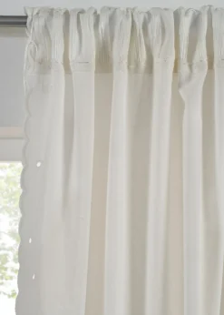 Cortina de algodón orgánico con bordes bordados (1 unidad)