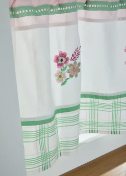 Cortina de algodón orgánico con bordado