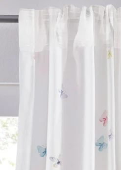 Cortina de microfibra con estampado de mariposas (1 unidad)