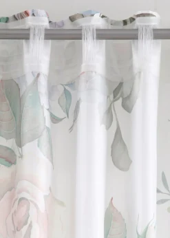 Cortina de microfibra con estampado de rosas