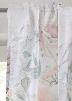 Cortina de microfibra con estampado de rosas