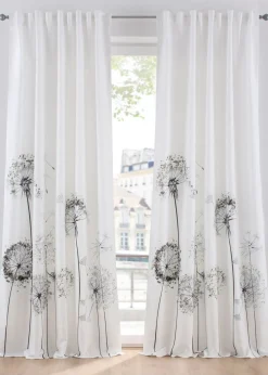 Cortina de microfibra con estampado floral (1 unidad)