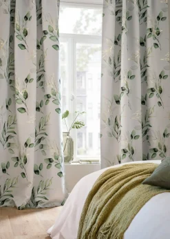 Cortina oscurecedora con estampado floral brillante (1 unidad)