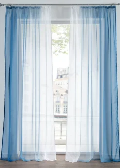 Cortinas de gasa ligera, también en tamaño extralargo (2 unidades)