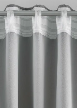 Cortinas oscurecedoras con estructura (2 unidades)