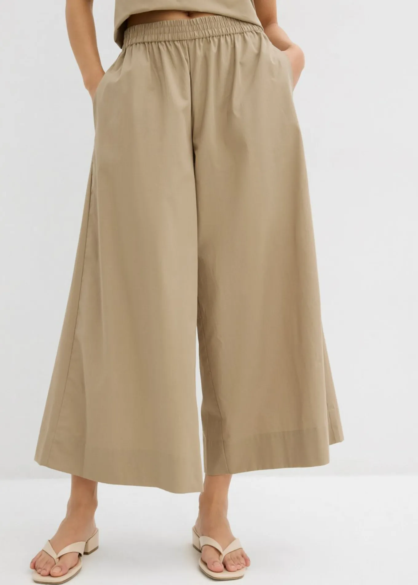Culotte ancho de algodón puro