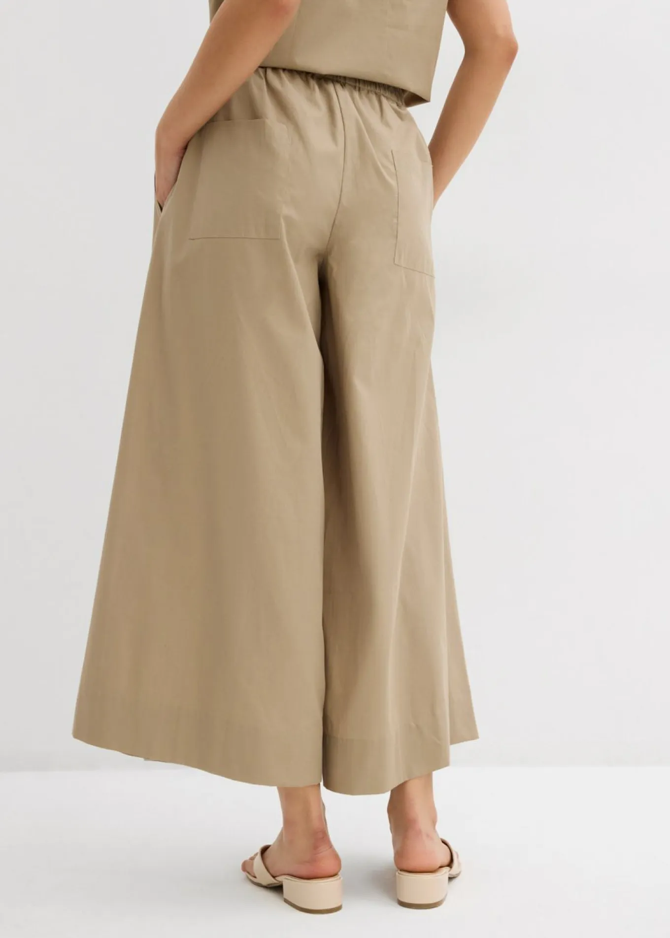 Culotte ancho de algodón puro