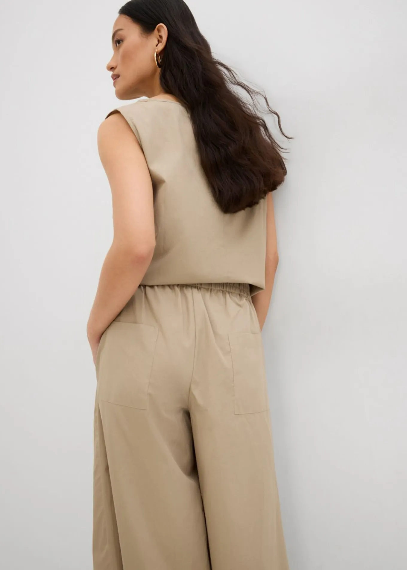 Culotte ancho de algodón puro