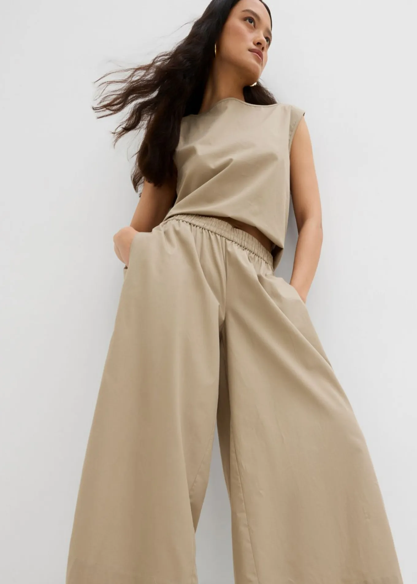 Culotte ancho de algodón puro