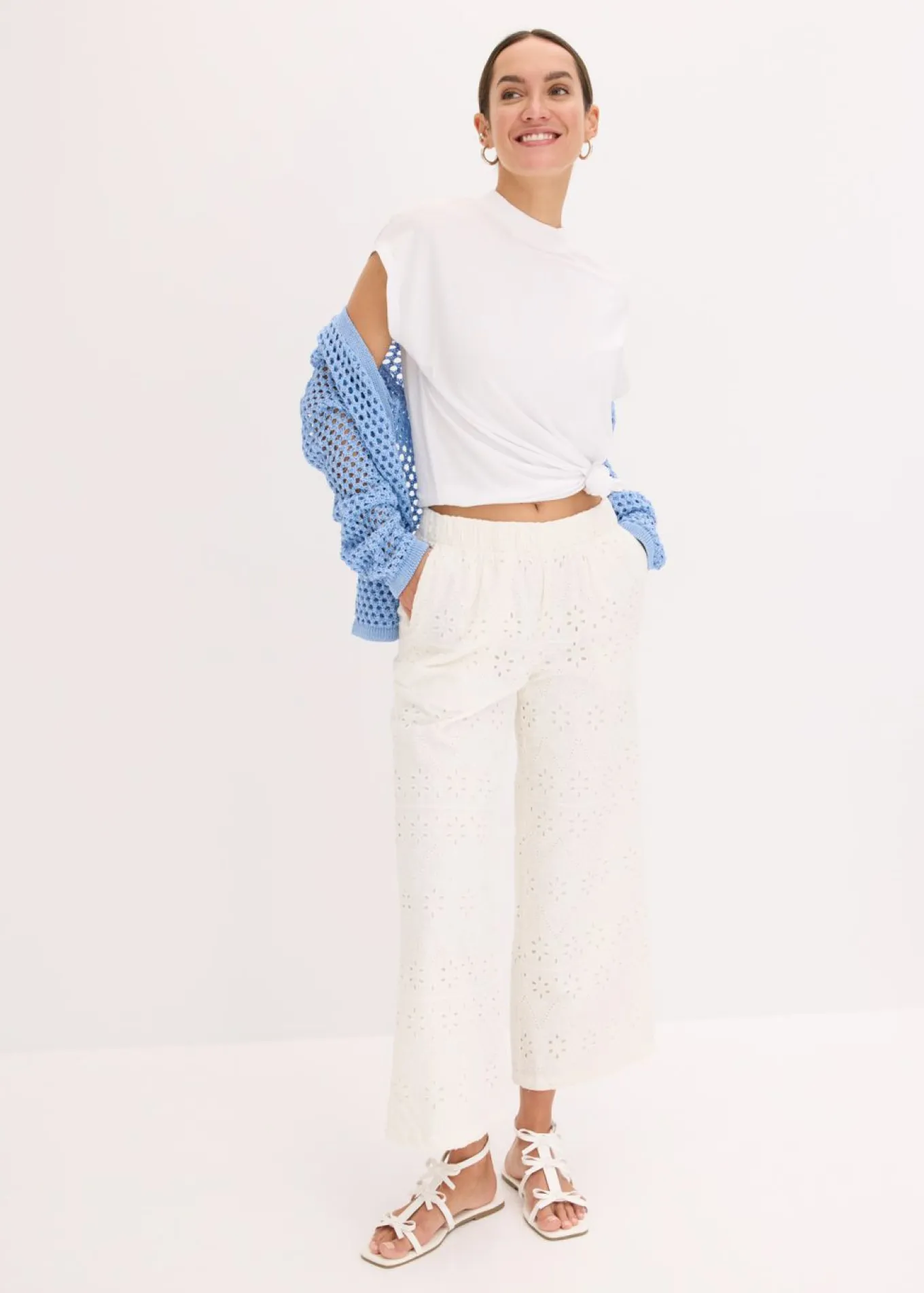 Culotte con bordado calado
