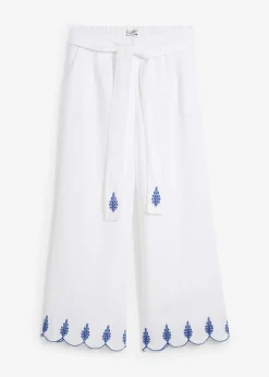 Culotte de lino con cinturón (conjunto de 2 piezas)