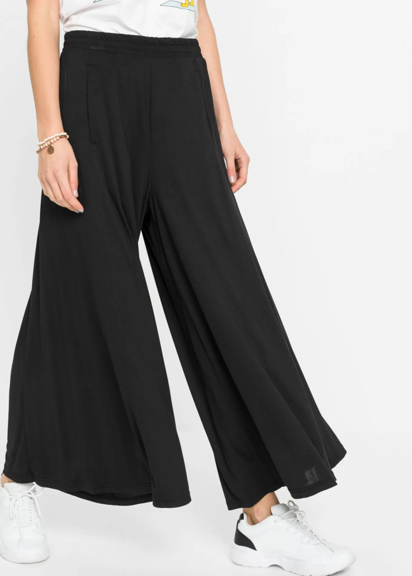 Culotte de punto con pierna ancha