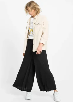 Culotte de punto con pierna ancha