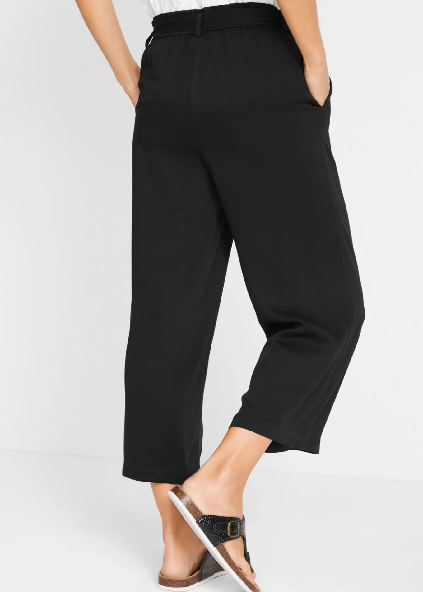 Culotte de viscosa con cinturón