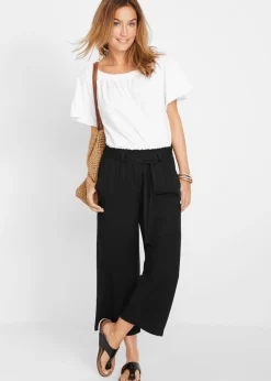 Culotte de viscosa con cinturón