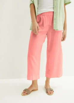 Culotte hasta la pantorrilla de mezcla de lino ligero