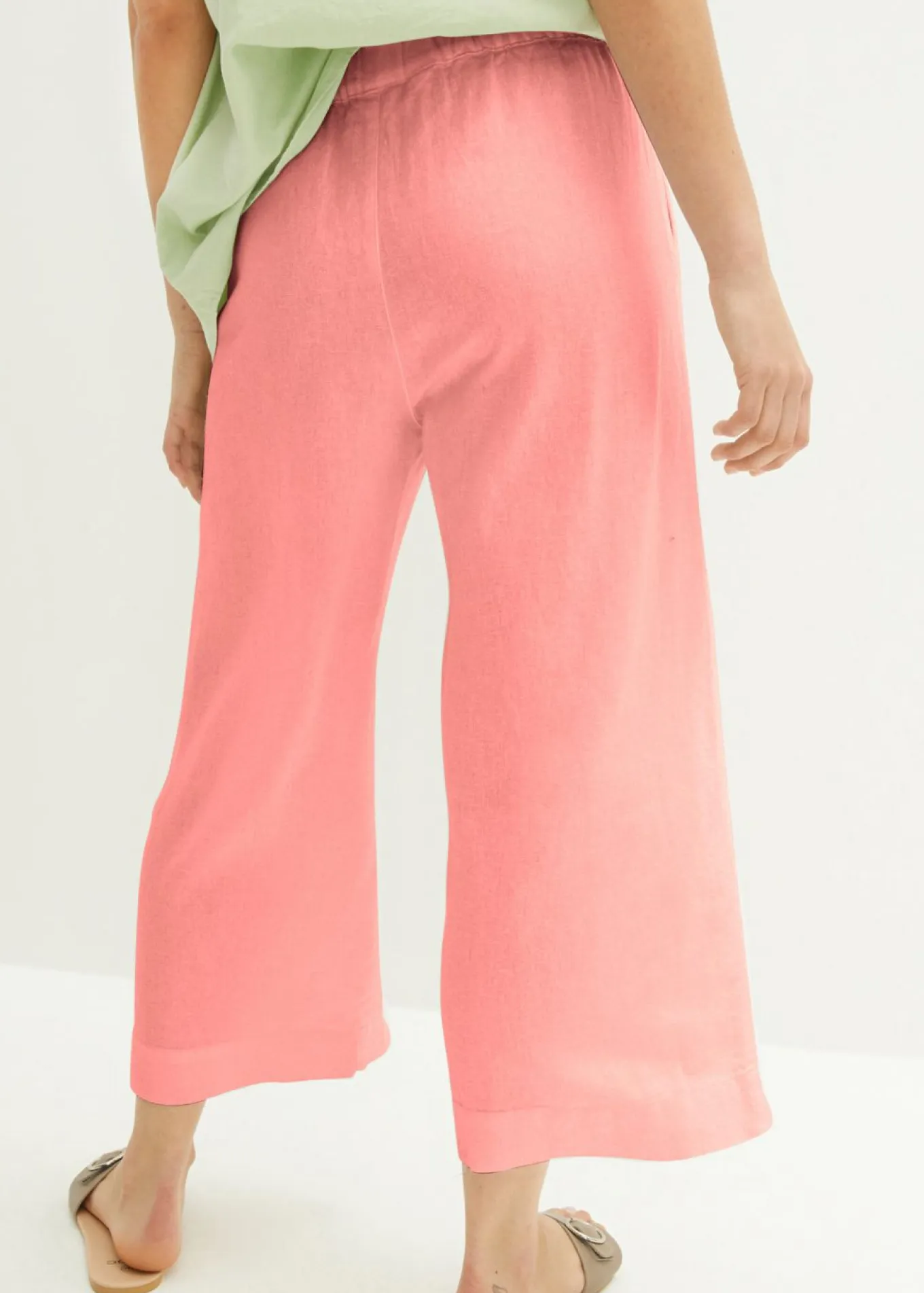 Culotte hasta la pantorrilla de mezcla de lino ligero