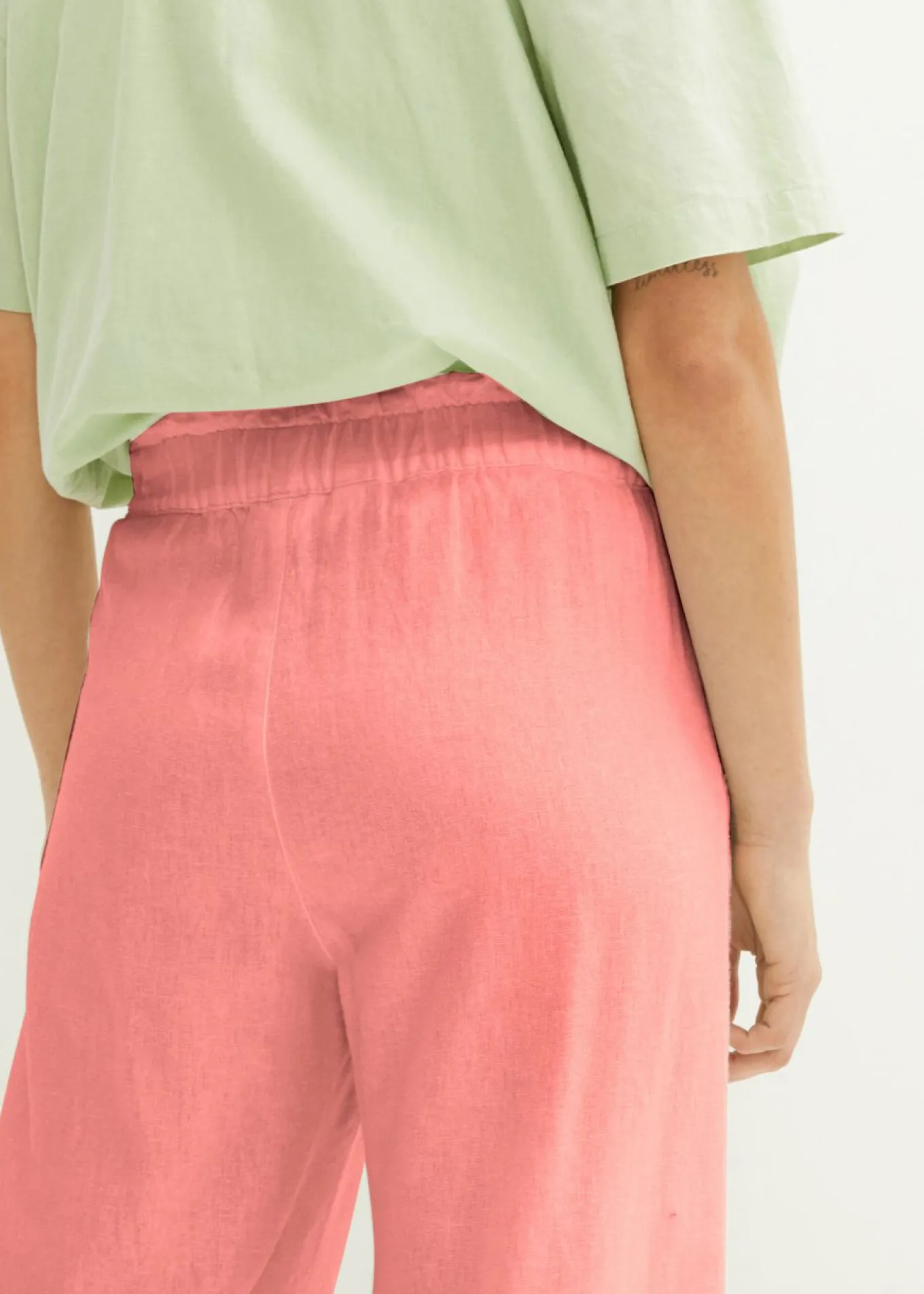 Culotte hasta la pantorrilla de mezcla de lino ligero