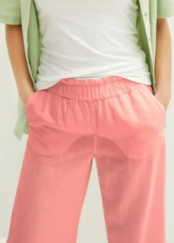 Culotte hasta la pantorrilla de mezcla de lino ligero
