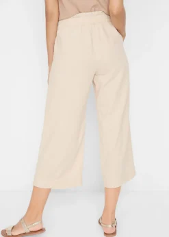 Culotte hasta la pantorrilla de mezcla de lino ligero