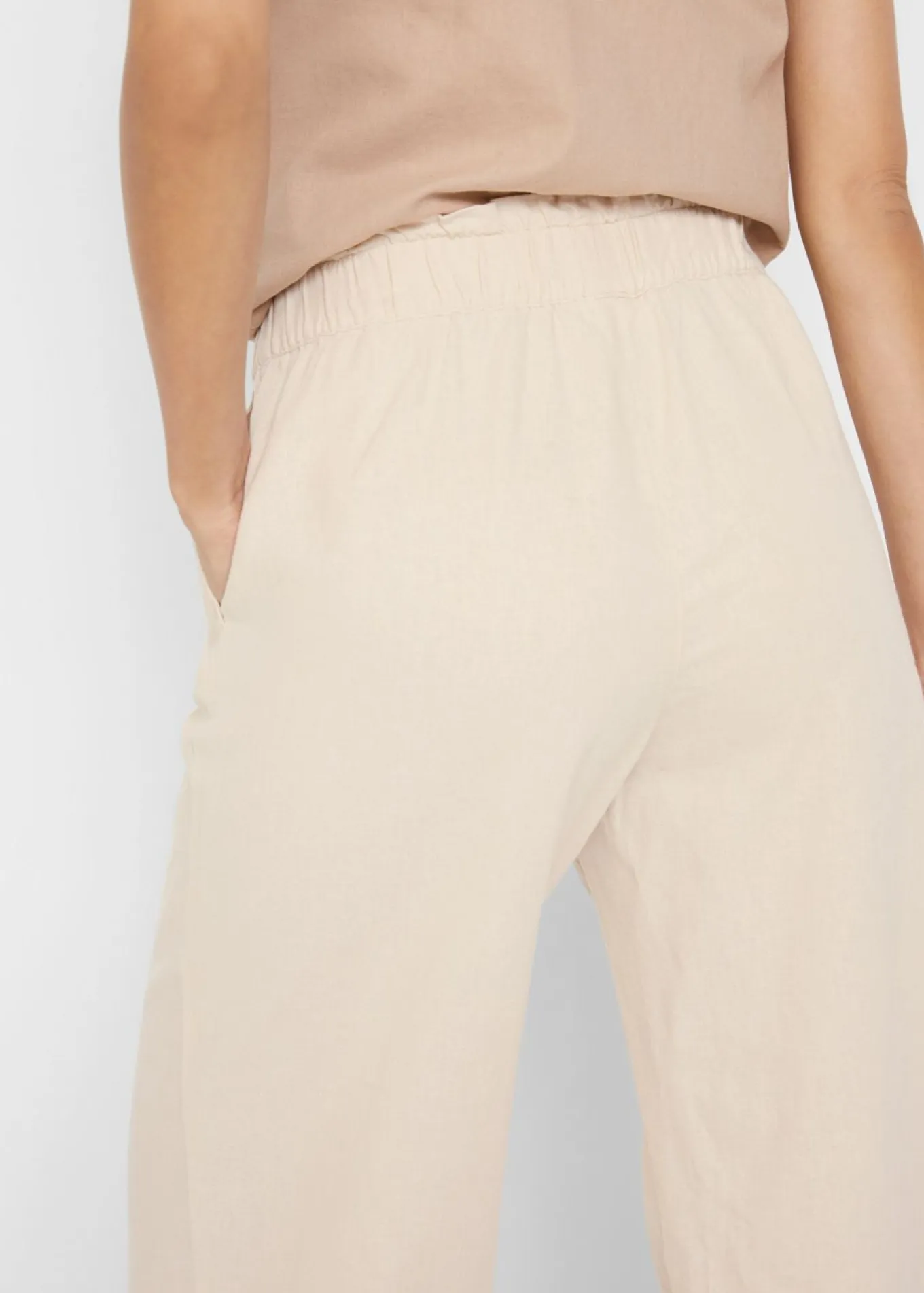 Culotte hasta la pantorrilla de mezcla de lino ligero