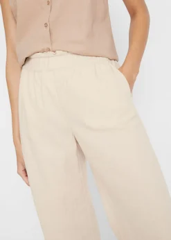 Culotte hasta la pantorrilla de mezcla de lino ligero