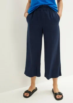 Culotte hasta la pantorrilla de mezcla de lino ligero