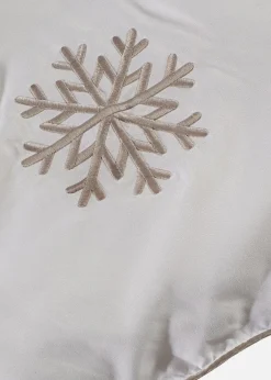 Edredón muy grueso con tacto de plumón y copos de nieve