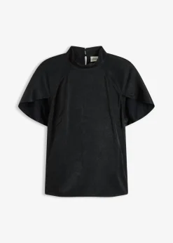 Elegante blusa de manga corta de satén brillante