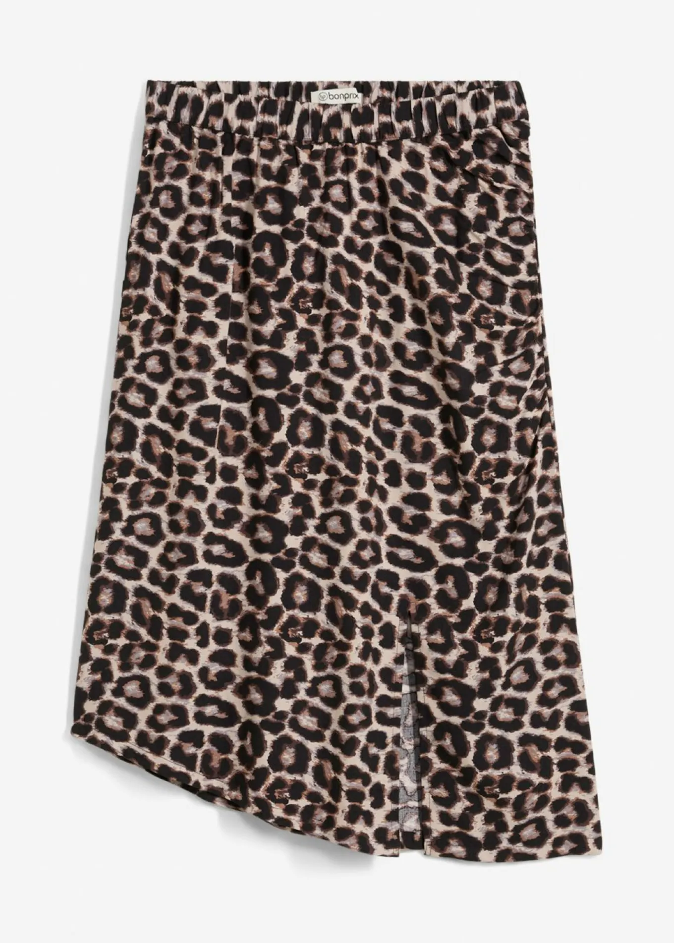 Falda con abertura y estampado de leopardo