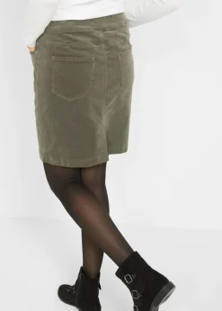 Falda de algodón de pana, elástica, con cintura cómoda