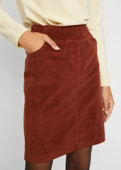 Falda de algodón de pana, elástica, con cintura cómoda