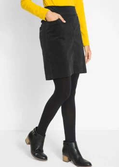Falda de algodón de pana, elástica, con cintura cómoda