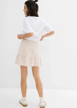 Falda de capas de mezcla vaporosa de lino