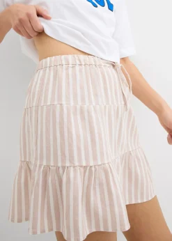 Falda de capas de mezcla vaporosa de lino