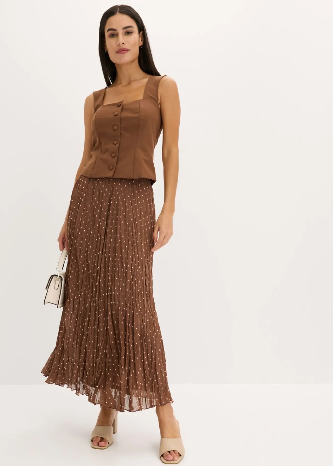Falda de gasa con look arrugado
