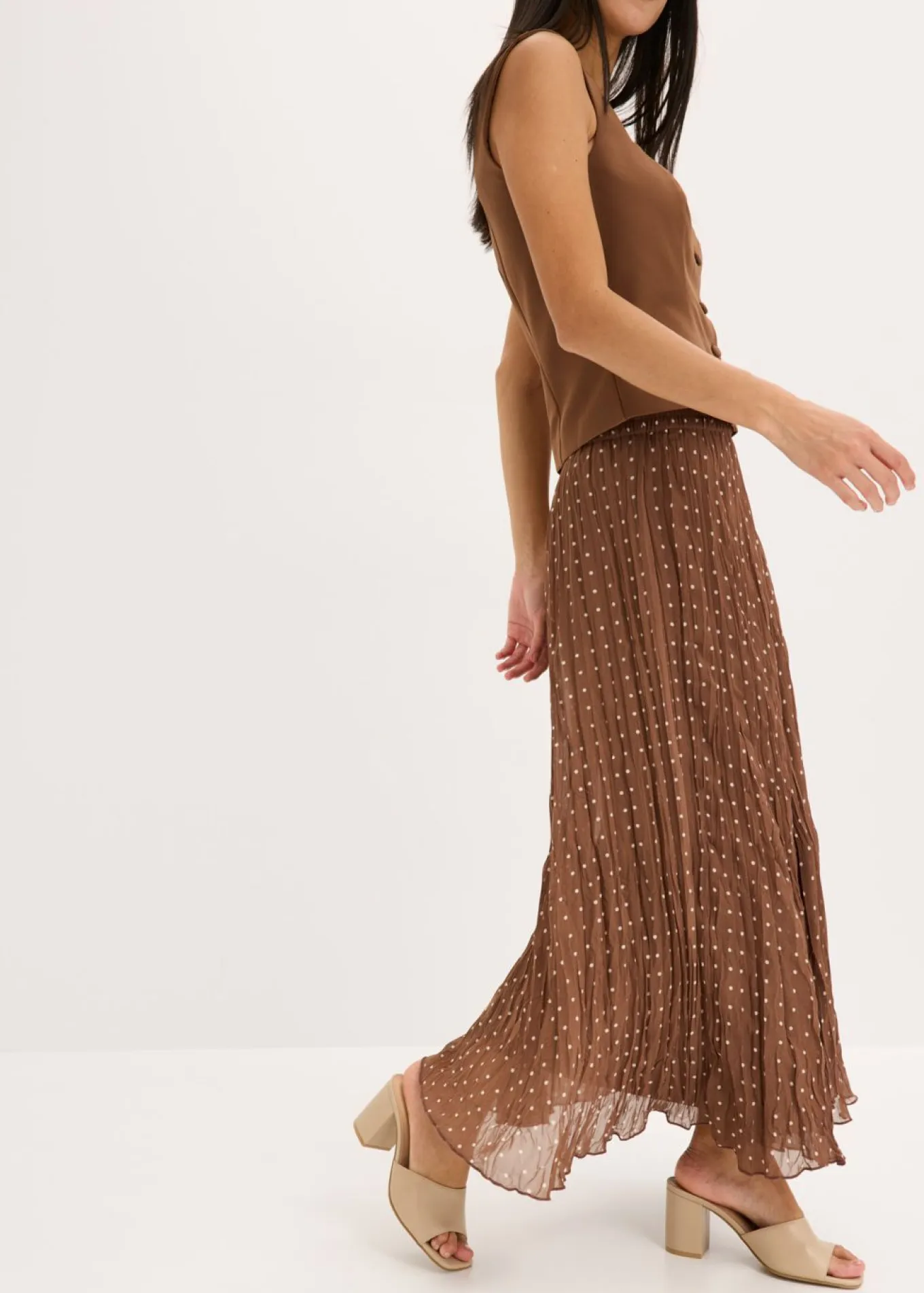 Falda de gasa con look arrugado