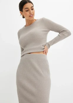Falda de punto fino de mezcla de viscosa suave