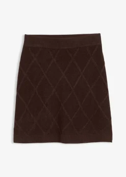 Falda de punto trenzado
