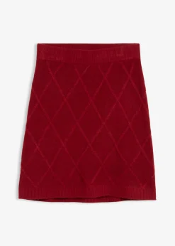 Falda de punto trenzado