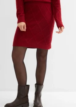 Falda de punto trenzado
