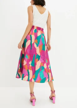 Falda de satén estampada