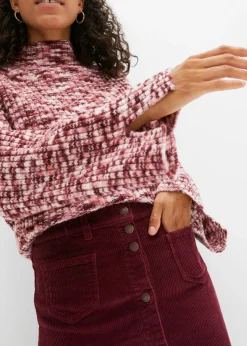 Falda elástica de pana con botones