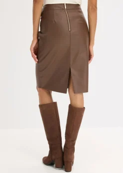 Falda lápiz de piel sintética
