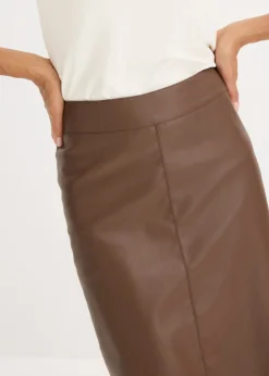 Falda lápiz de piel sintética
