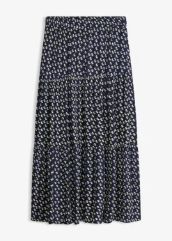 Falda maxi a capas con viscosa estructurada