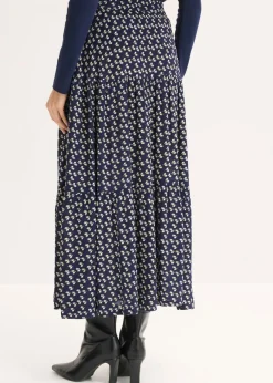 Falda maxi a capas con viscosa estructurada